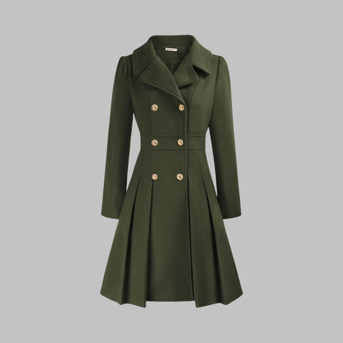 Double Button Long Sleeve Coat | Women's Classic Outerwear 11