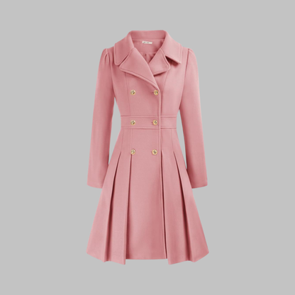 Double Button Long Sleeve Coat | Women's Classic Outerwear 12