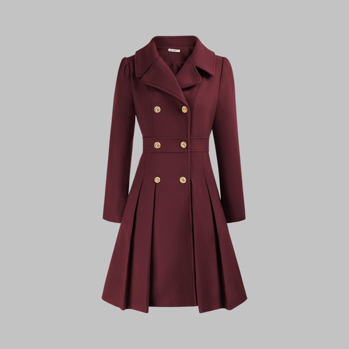 Double Button Long Sleeve Coat | Women's Classic Outerwear 16
