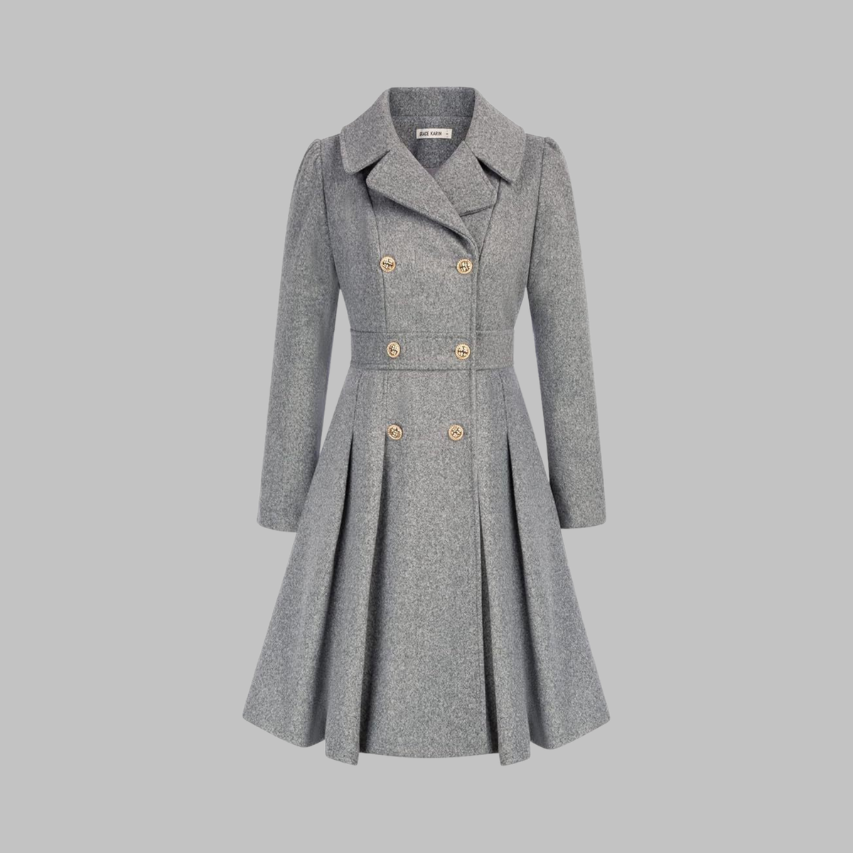Double Button Long Sleeve Coat | Women's Classic Outerwear 4