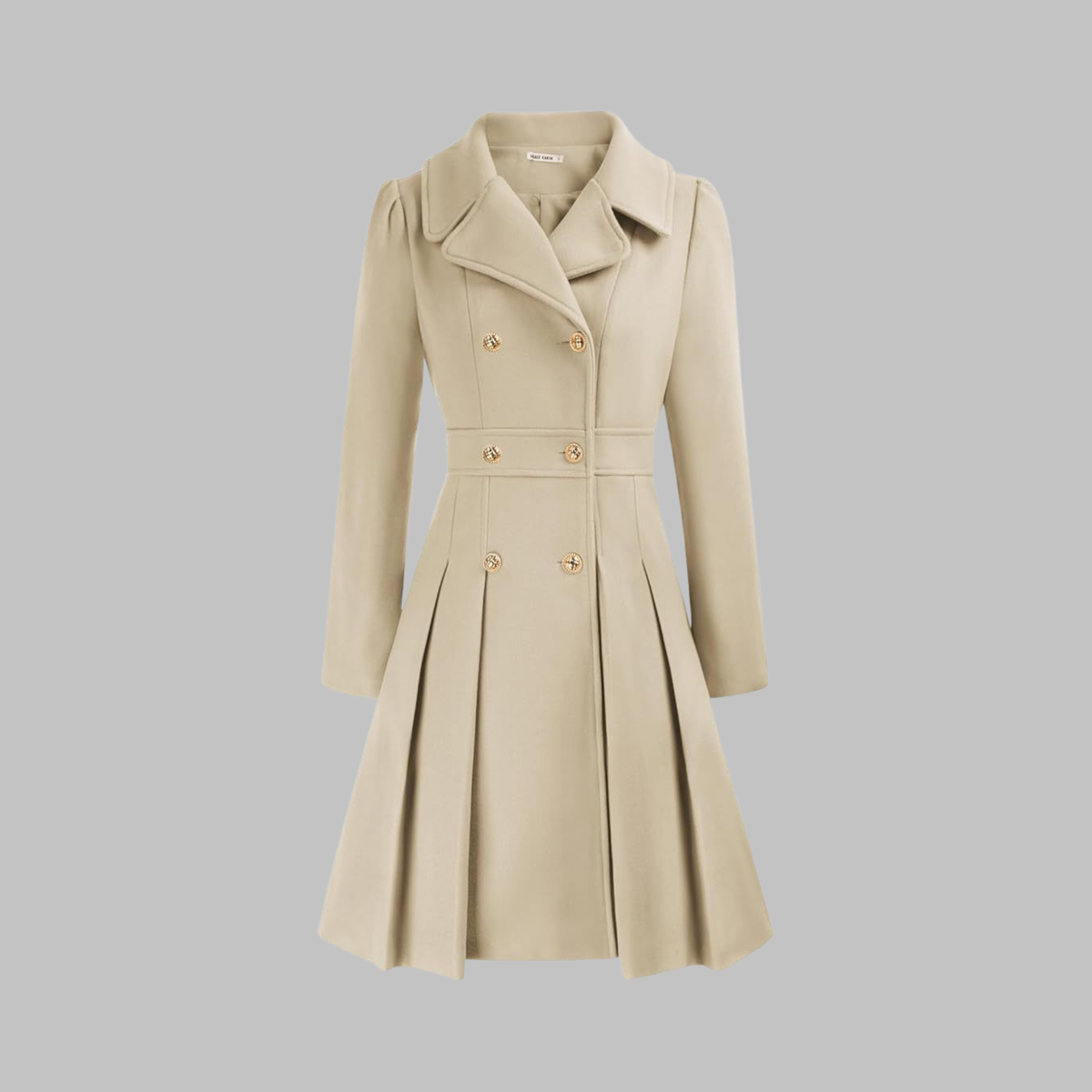 Double Button Long Sleeve Coat | Women's Classic Outerwear 5