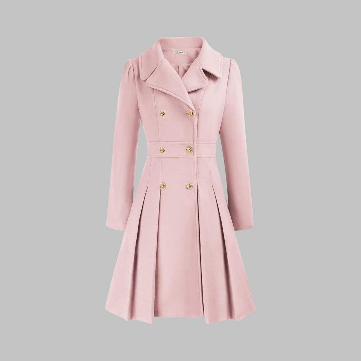 Double Button Long Sleeve Coat | Women's Classic Outerwear 6
