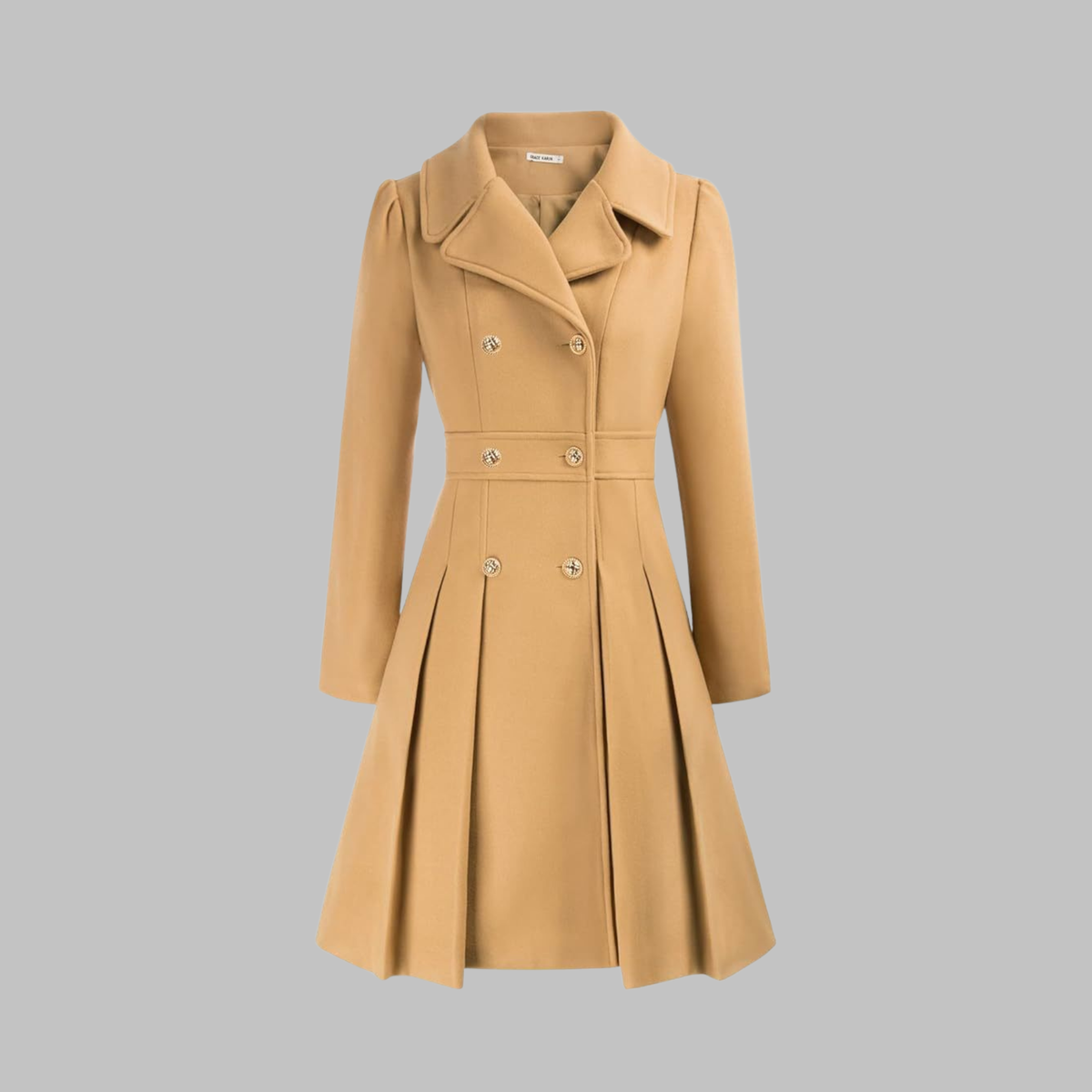 Double Button Long Sleeve Coat | Women's Classic Outerwear 9