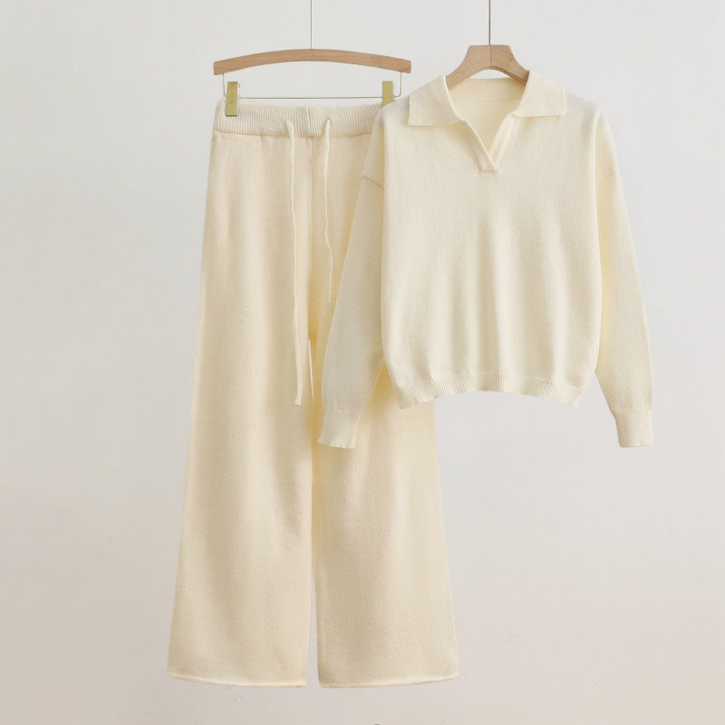 Elegant Dahlia Set | Long Sleeve Sweater and Wide-Leg Pants 3