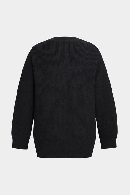 Ella Noir Knitted Cardigan with Denim Pockets for Women 1