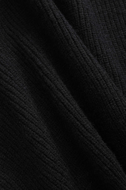 Ella Noir Knitted Cardigan with Denim Pockets for Women 4