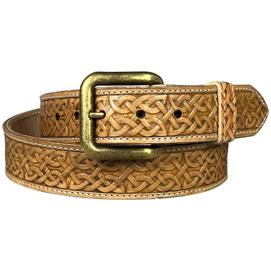 Embossed Full Grain Leather Belt | Men's Leather Belts 0