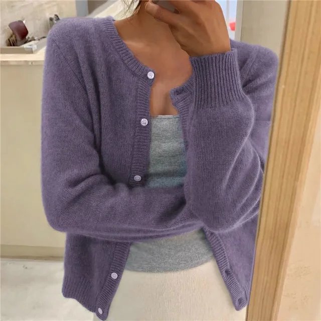 Emma | Women's Cropped Button Front Cardigan Relaxed Fit 3