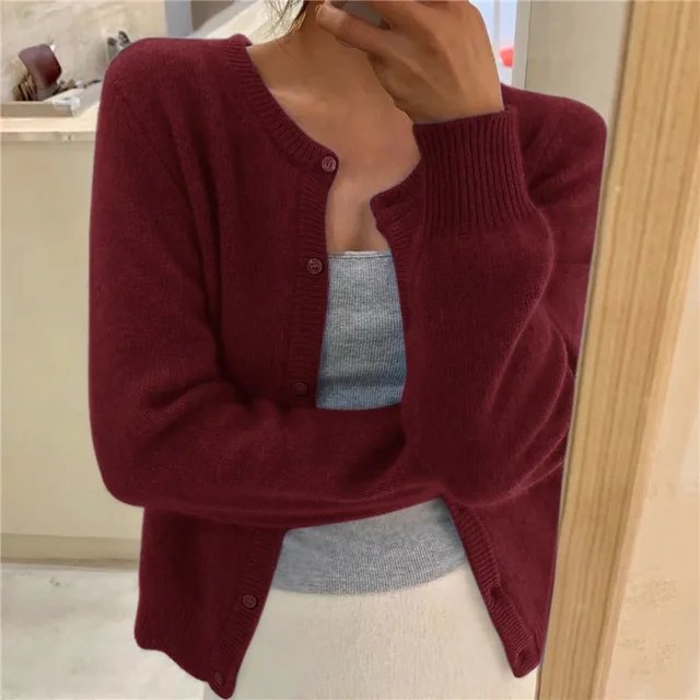 Emma | Women's Cropped Button Front Cardigan Relaxed Fit 6