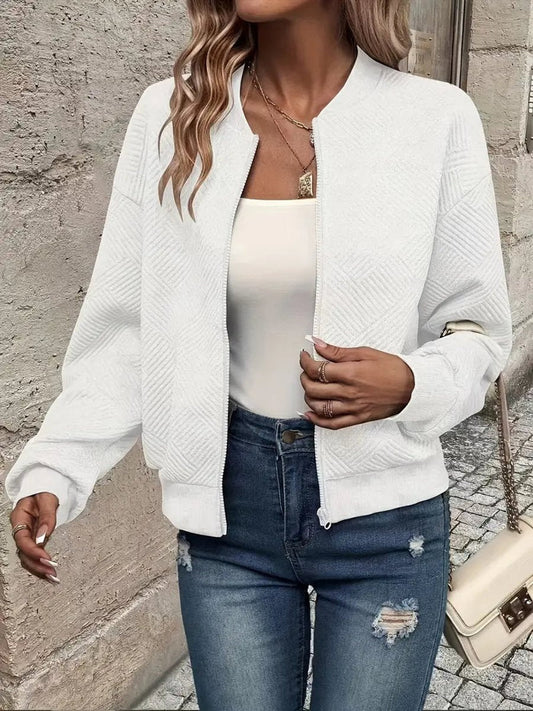 Emma | Women's Quilted Cropped Bomber Jacket 0