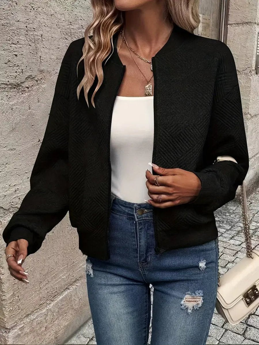 Emma | Women's Quilted Cropped Bomber Jacket 1