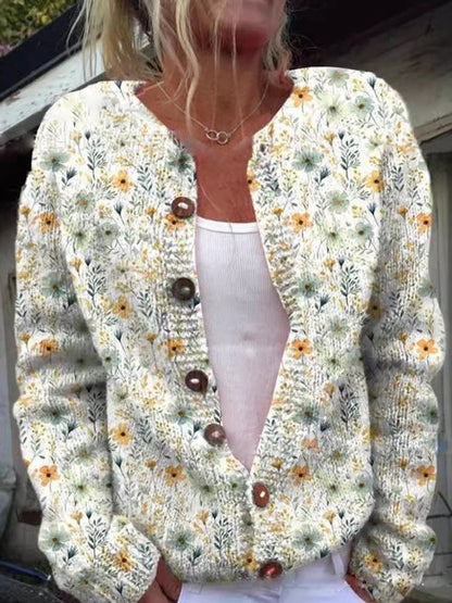 Floral Embroidered Knit Cardigan | Women's Cardigan Sweater 1