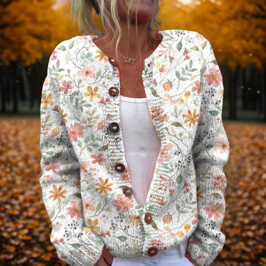 Flowers Print Cardigan | Lightweight Autumn Layer 0
