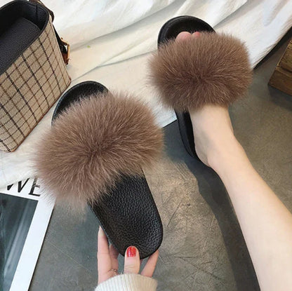 Fluffy Faux Fur Slippers | Women's Open Toe Slide Comfort 3