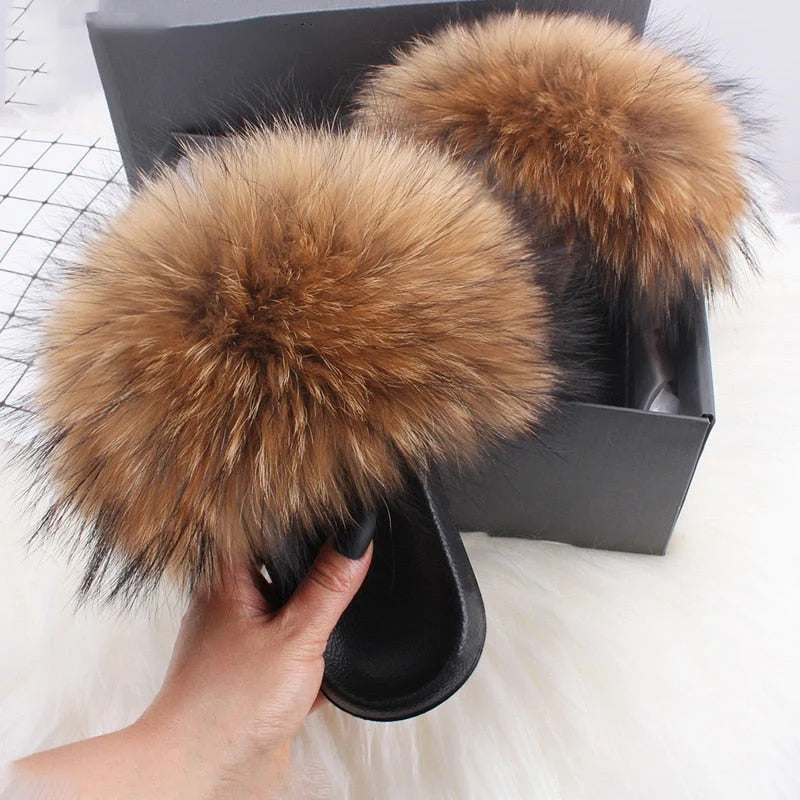 Fluffy Faux Fur Slippers | Women's Open Toe Slide Comfort 4