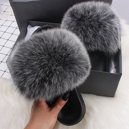 Fluffy Faux Fur Slippers | Women's Open Toe Slide Comfort 5