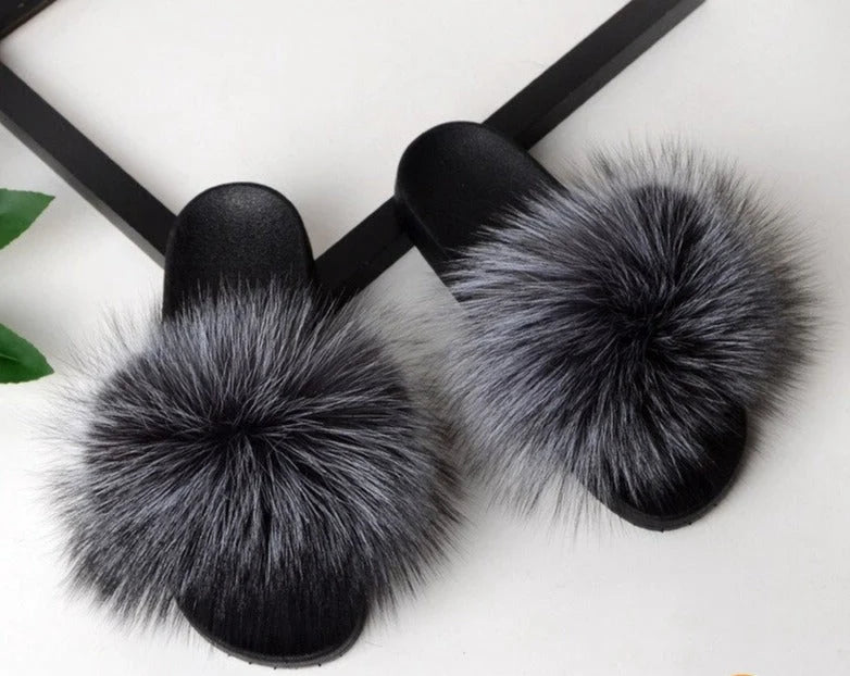 Fluffy Faux Fur Slippers | Women's Open Toe Slide Comfort 6