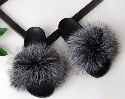 Fluffy Faux Fur Slippers | Women's Open Toe Slide Comfort 6