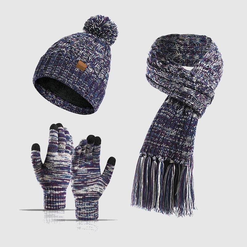 Frosty Delight Trio Set | Knitted Hat, Scarf & Gloves 2