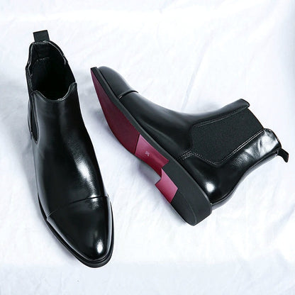 Full-Grain Leather Chelsea Boots Men | Classic Slip-On Footwear 1