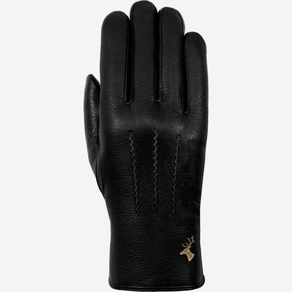 Hunter Black Leather Gloves | Men's Goat Skin Touchscreen Gloves 2