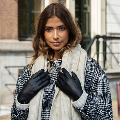 Ivy Black Sheepskin Leather Gloves | Women's Leather Gloves 0