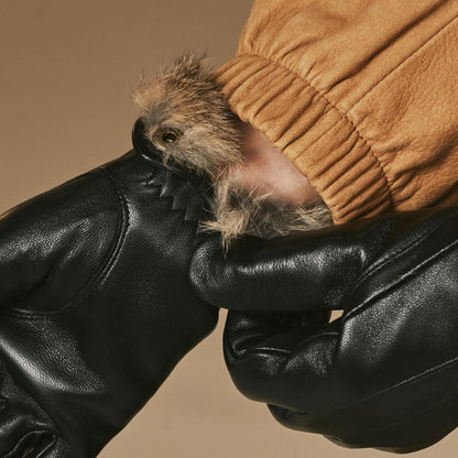Jasmine Black Leather Gloves | Winter Touchscreen Lambskin 2