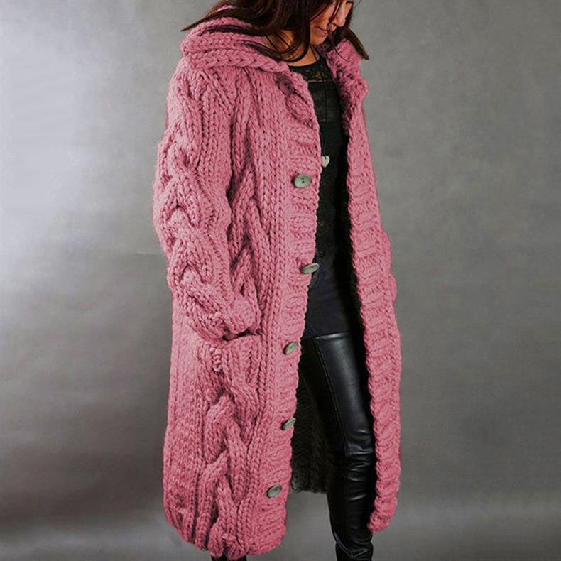 Karina | Cozy Oversized Cable-Knit Coat with Hood 1