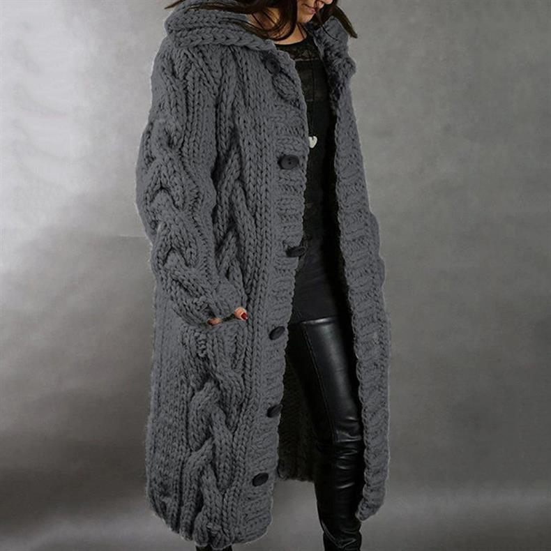 Karina | Cozy Oversized Cable-Knit Coat with Hood 4