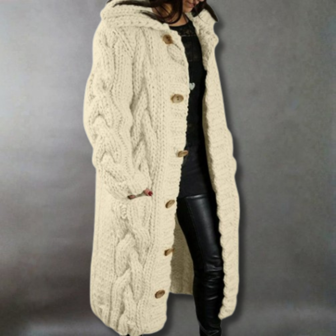 Karina | Cozy Oversized Cable-Knit Coat with Hood 5