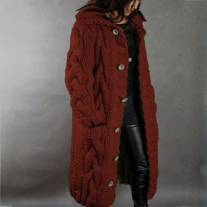 Karina | Cozy Oversized Cable-Knit Coat with Hood 7