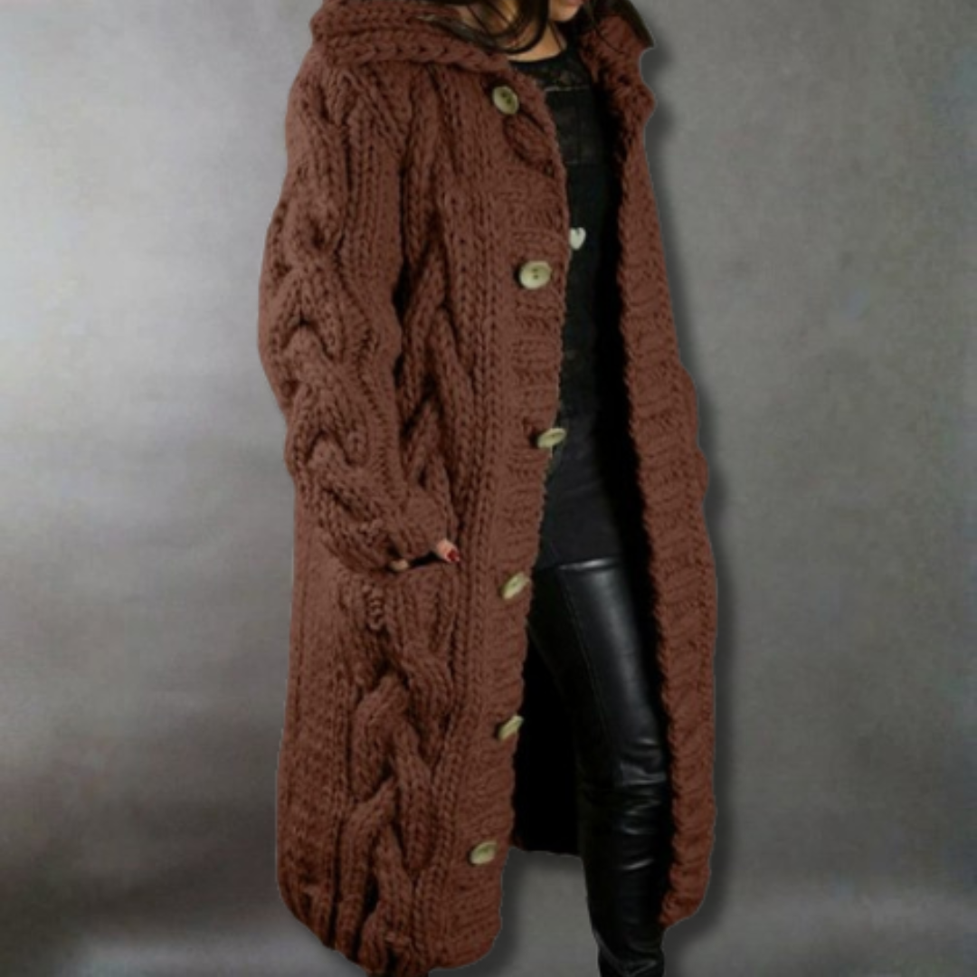 Karina | Cozy Oversized Cable-Knit Coat with Hood 8