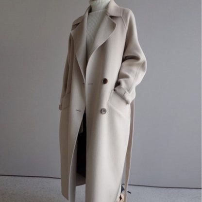 Layla | Women's Long Double-Breasted Wool Blend Coat 1
