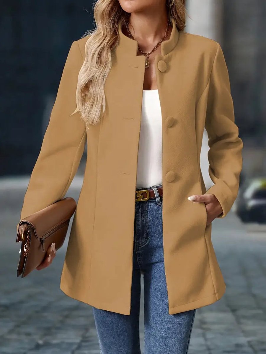 Layla | Women's Stand-Collar Longline Blazer Coat 3