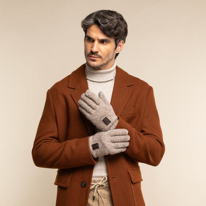 Light Grey Winter Gloves | Knitted Shetland Wool with Fleece Lining 4