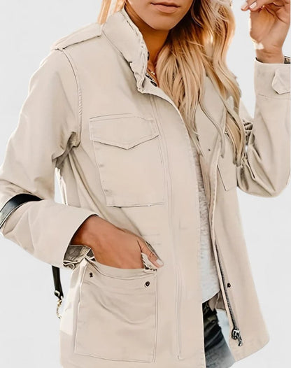 Luna | Women's Lightweight Utility Coat with Drawstring Waist 7