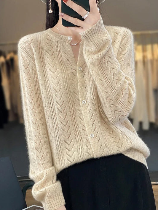 Marentia Wool Cardigan | 100% Soft Wool Knitwear 0