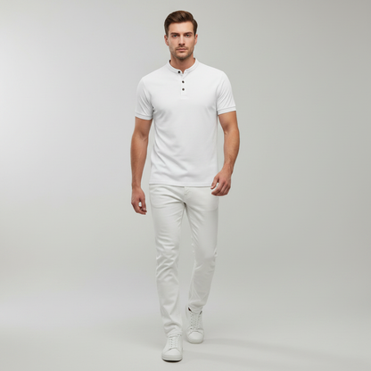 Men's Elegant Long Sleeve Polo Shirt | Classic Casual Wear