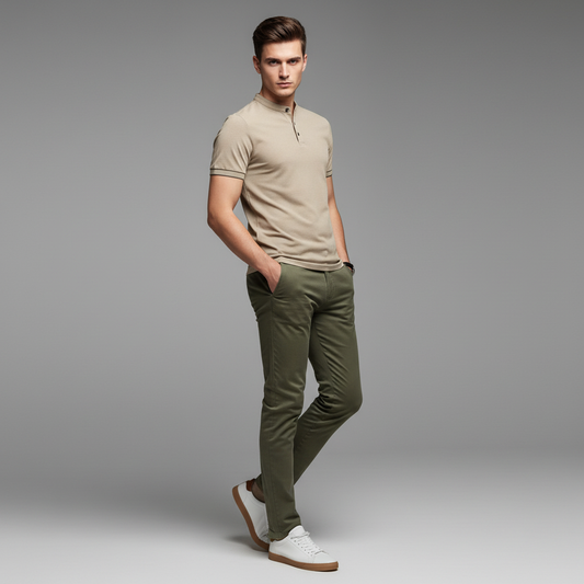Men's Elegant Long Sleeve Polo Shirt | Classic Casual Wear