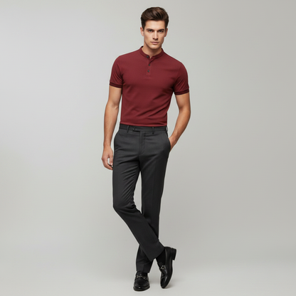 Men's Elegant Long Sleeve Polo Shirt | Classic Casual Wear