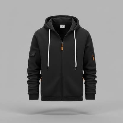 Men's Utility Zip-Up Hoodie | Casual Sweatshirt