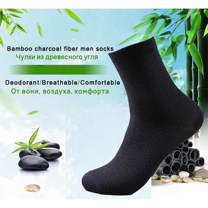 Men's Bamboo Compression Dress Socks | Black Dress Socks 10 Pairs 1
