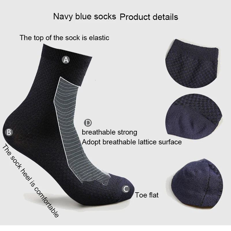 Men's Bamboo Compression Dress Socks | Black Dress Socks 10 Pairs 2