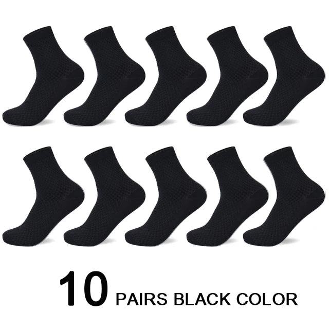 Men's Bamboo Compression Dress Socks | Black Dress Socks 10 Pairs 6