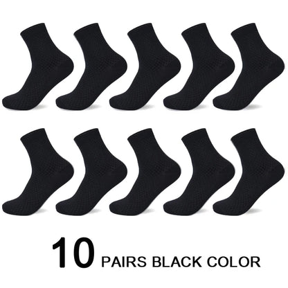 Men's Bamboo Compression Dress Socks | Black Dress Socks 10 Pairs 6