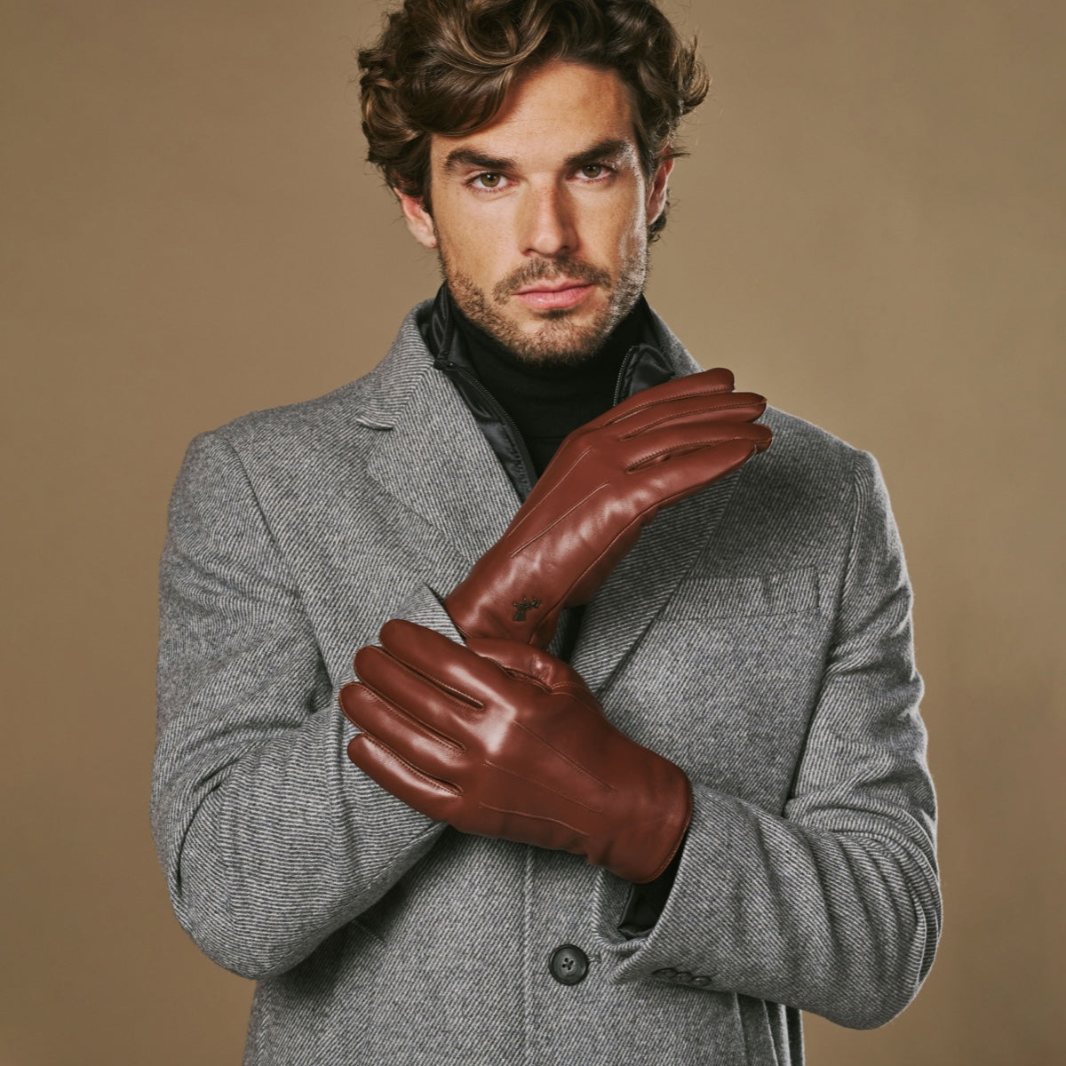 Men's Lambskin Leather Gloves with Rabbit Fur Lining | Winter Gloves 1