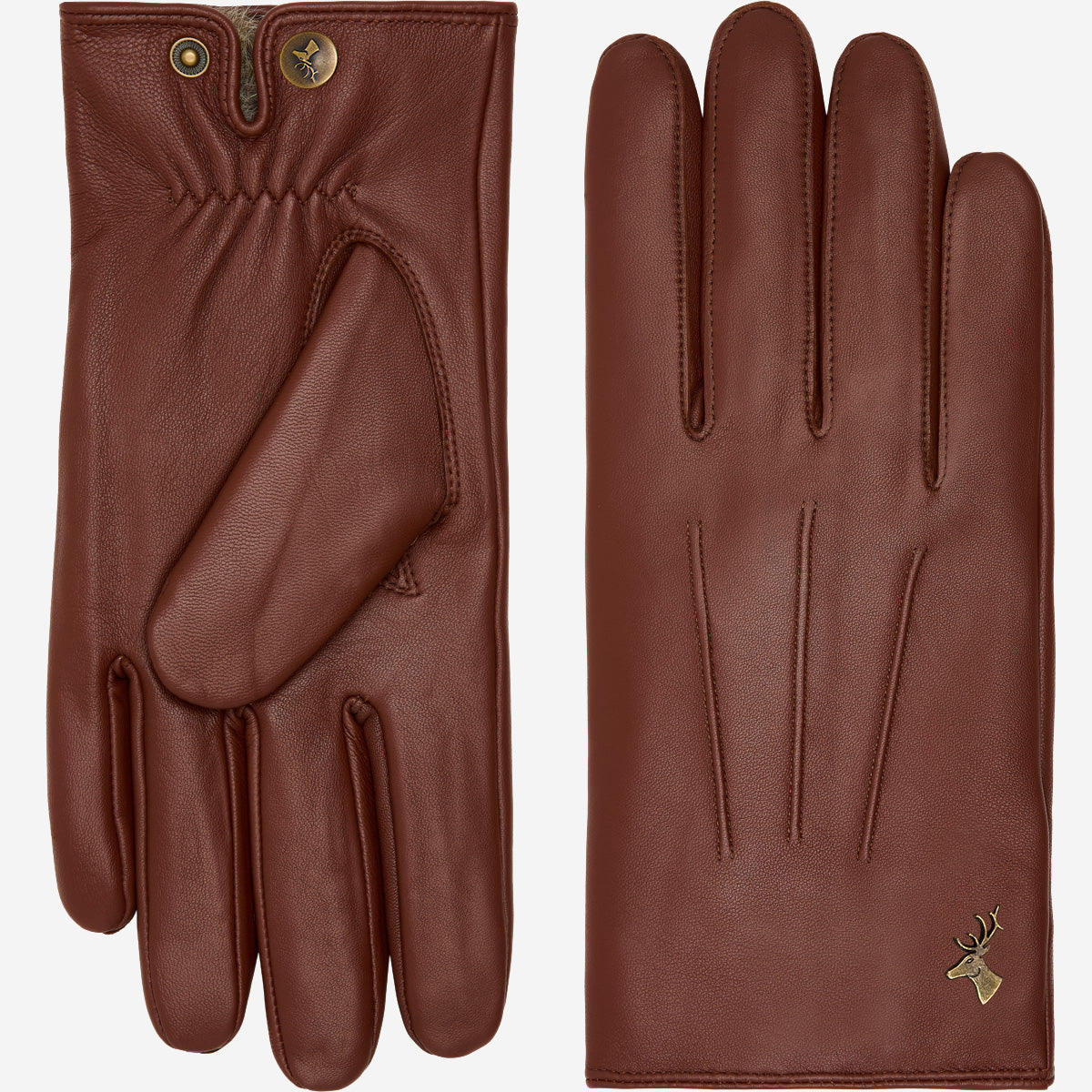Men's Lambskin Leather Gloves with Rabbit Fur Lining | Winter Gloves 4
