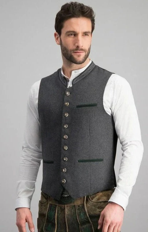 Men's Stand Collar Waistcoat | Tailored Waist Coat for Men 0