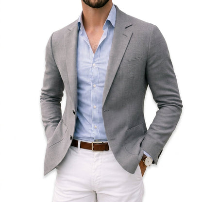 Men's Tailored Knit Blazer | Slim Fit Casual Jacket 1