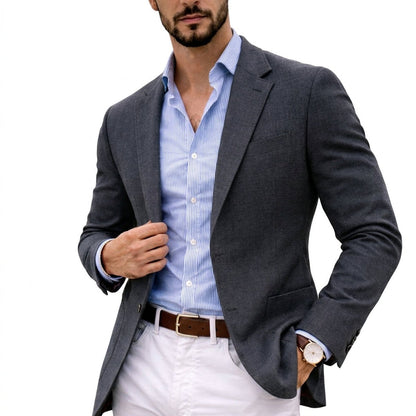 Men's Tailored Knit Blazer | Slim Fit Casual Jacket 2